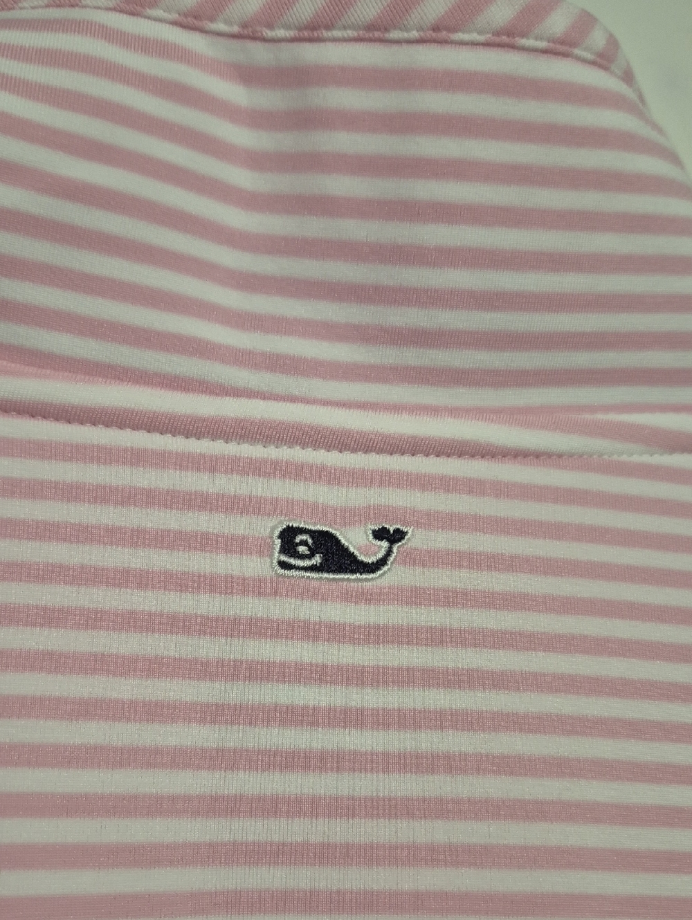 VINEYARD VINES Pink and White Striped Quarter-Zip Pullover - Picture 9 of 10